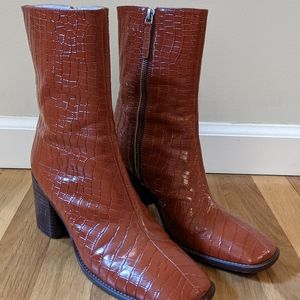 Intentionally Blank cognac boots sz 9